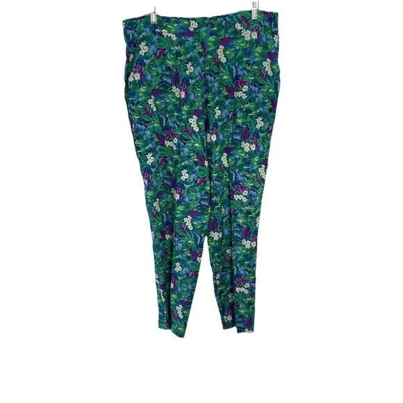 Vintage 80s Tropical Pantsuit Womens Ladies Sz 12 Office Blazer Jacket & Pants - Picture 12 of 16